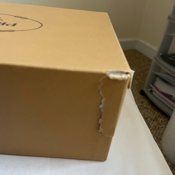 Prada Calzature Donna Tabacco/Arancio Striped Slip On Logo Espadrille Sz 38 NIB - Picture 4 of 16